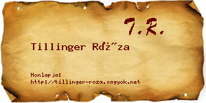 Tillinger Róza névjegykártya